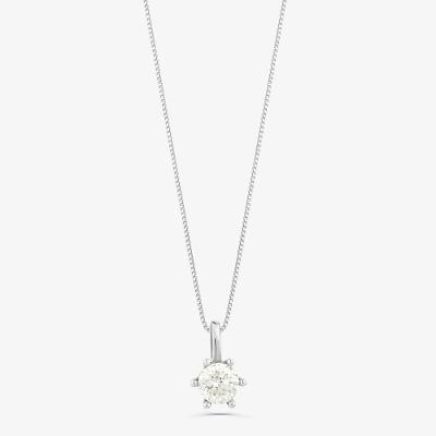 Pingente em Ouro Branco 18K com Diamante