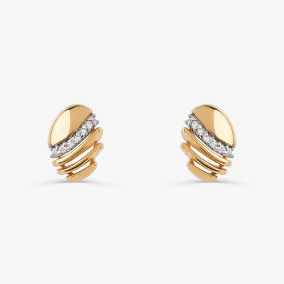 Brinco Stud com Diamantes em Ouro Amarelo 18k