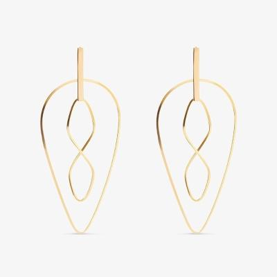 Brinco Argola Infinito Entrelaçada em Ouro Amarelo 18k -  64mm