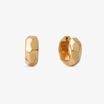 Brinco Argola Bombée em Prata 925 com Banho de Ouro Amarelo 18k