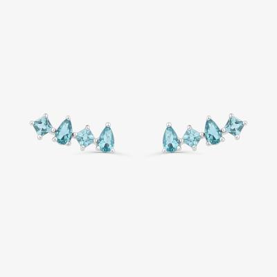 Brinco Earcuff Cravejado em Prata 925
