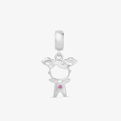 Charm Menina Cravejado em Prata 925