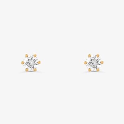 Brinco Solitário com 60 Pontos de Diamantes em Ouro Amarelo 18k