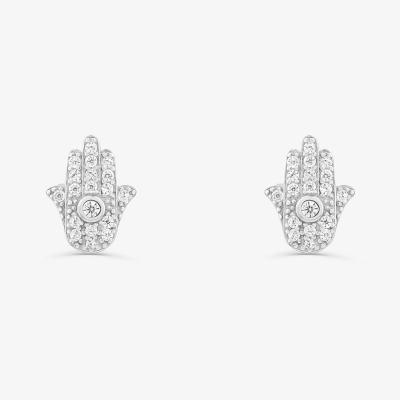 Brinco Hamsa Cravejado em Prata 925