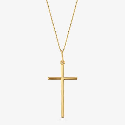 Pingente Cruz em Prata 925 com banho de Ouro amarelo 18k