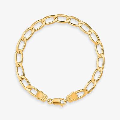 Pulseira Malha Elos em Prata 925 com Banho de Ouro Amarelo 18k - 23 cm