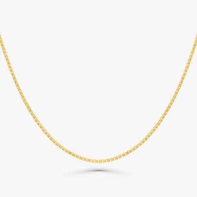 Corrente Malha Veneziana em Prata 925 com Banho de Ouro Amarelo 18k - 45 cm