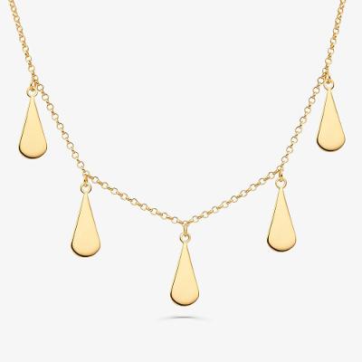 Colar Gotas em Prata 925 com Banho de Ouro Amarelo 18K