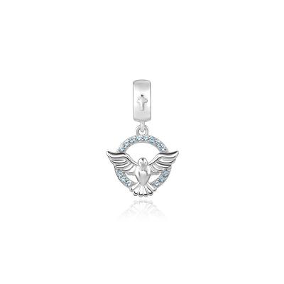Charm Divino Espírito Santo Cravejado em Prata 925