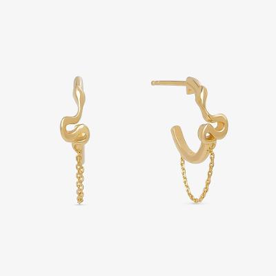 Argola Cobra em Prata 925 com Banho de Ouro Amarelo 18k