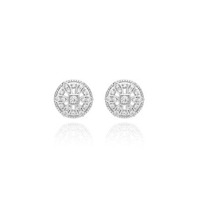 Brinco Flor com Zircônia em Prata 925