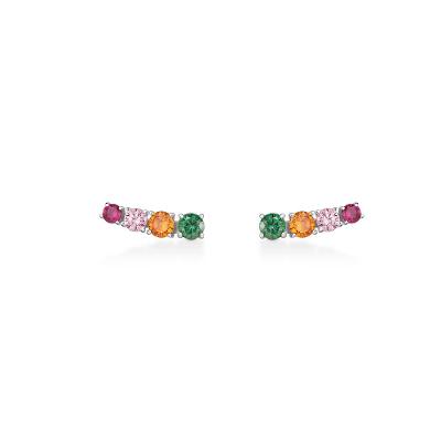 Brinco Ear Cuff com Zircônias idas em Prata 925