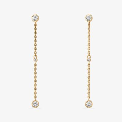 Brinco Longo em Prata 925 com Banho de Ouro Amarelo 18k