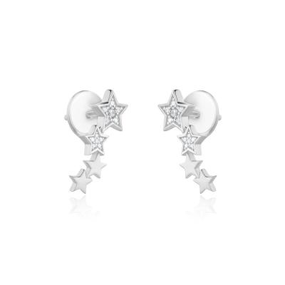 Brinco Ear Cuff Constelação com Zircônia em Prata 925