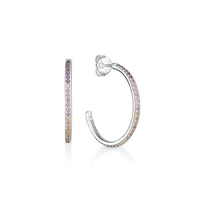 Argola Gloss Cravejada em Prata 925 - 27mm