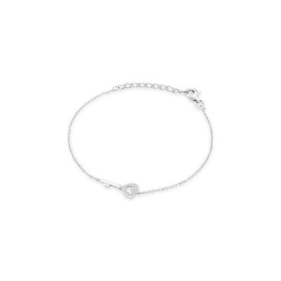 Pulseira Chave com Zircônia em Prata 925