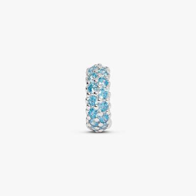 Charm Separador com Zircônia Azul em Prata 925