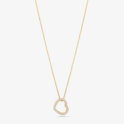 Colar Coração em Prata 925 com Banho de Ouro Amarelo 18k