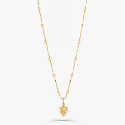 Colar com Zircônia em Prata 925 com Banho de Ouro Amarelo 18k