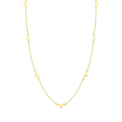 Colar Corações em Prata 925 com Banho de Ouro Amarelo 18k