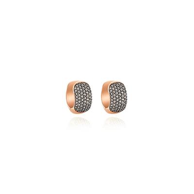 Brinco Argola com Diamante em Ouro Rosé 18k