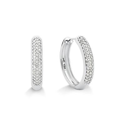Brinco Argola com Diamante em Ouro Branco 18k