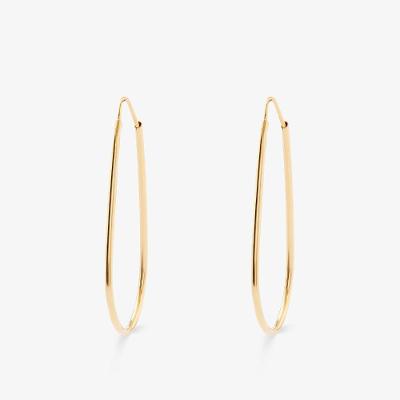 Brinco Argola Gota Fio Redondo em Ouro Amarelo 18k -  38mm