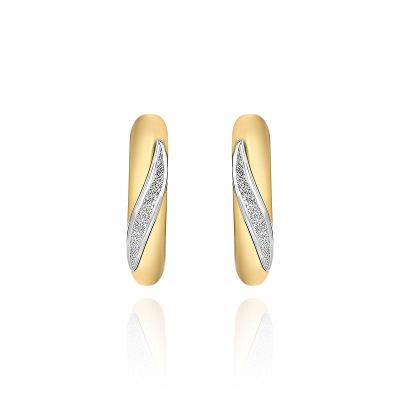 Brinco Argola Meia Cana em Ouro Amarelo 18k - 17mm
