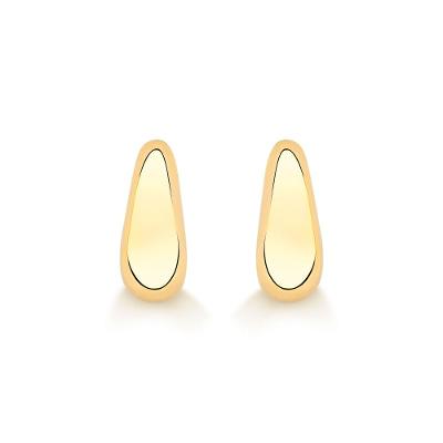 Brinco Arredondado Gota em Prata 925 com Banho de Ouro Amarelo 18k