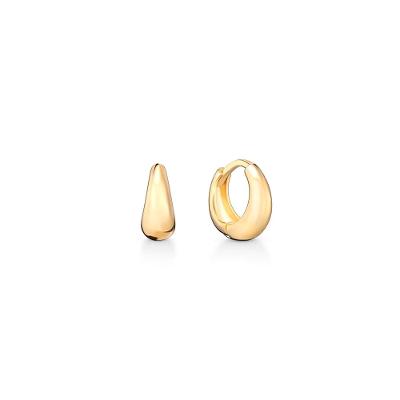 Brinco Argola Gota 11mm em Prata com Banho de Ouro Amarelo 18k