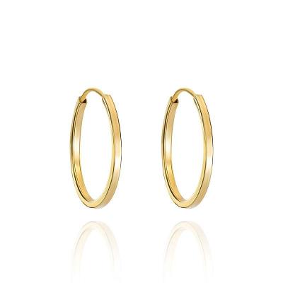 Brinco Argola Fio Quadrado em Ouro Amarelo 18k - 14mm