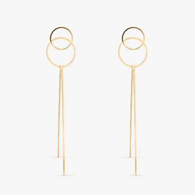 Brinco Argola Sobreposta com Fios em Ouro Amarelo 18k - 72mm