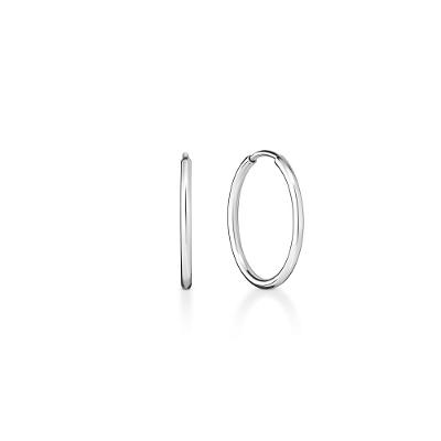 Brinco Argola Fio Redondo em Ouro Branco 18k - 17mm