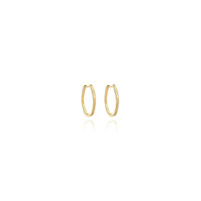 Brinco Argola Hexagonal Fio Quadrado em Ouro Amarelo 18k - 14mm