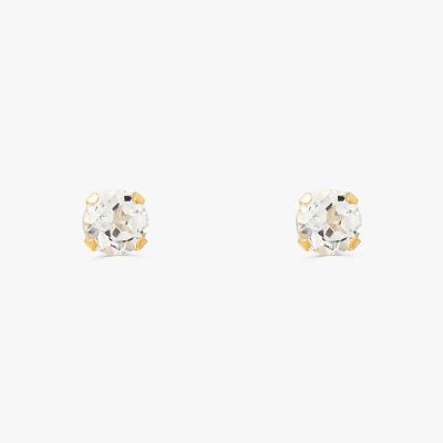 Brinco Infantil com Topázio In em Ouro Amarelo 18k