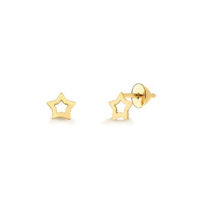 Brinco Infantil Estrela em Ouro Amarelo 18k