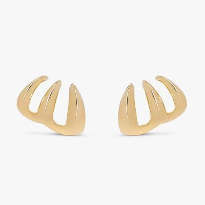 Brinco Garra Tripla em Prata 925 com Banho de Ouro Amarelo 18k