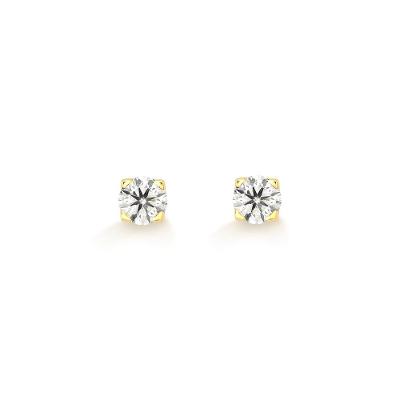 Brinco Solitário com 100 Pontos de Diamantes em Ouro Amarelo 18k