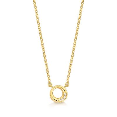 Colar Círculo Orgânico com Topázio In em Prata 925 com Banho de Ouro Amarelo 18K