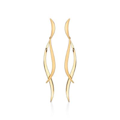 Brinco Orgânico Ondas em Ouro Amarelo 18k