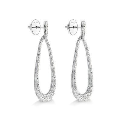 Brinco Pave Gota com Safiras em Prata 925