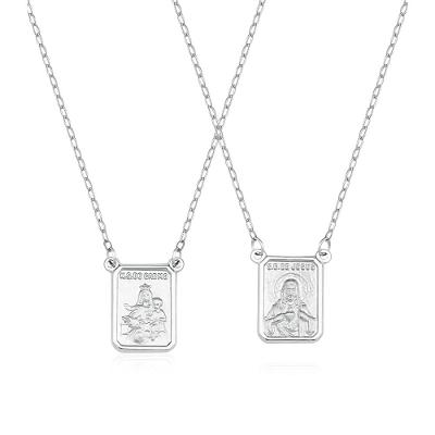 Escapulário Malha cartier em Ouro Branco 18k