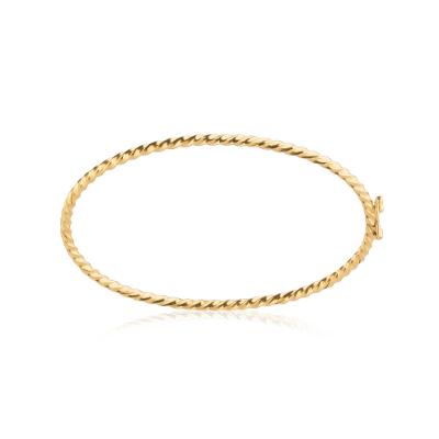 Pulseira Rígida Torcida em Ouro Amarelo 18k
