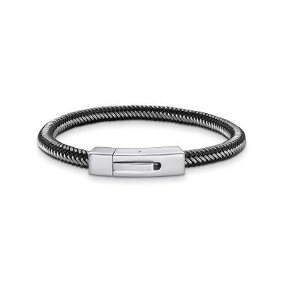 Pulseira Masculina Corda ável em Aço - 21 cm