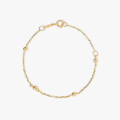 Pulseira Infantil Esferas em Ouro Amarelo 18k - 13cm