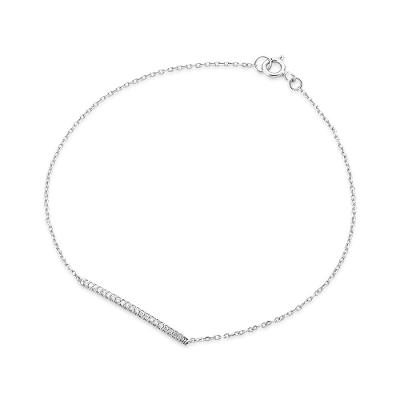 Pulseira em Ouro Branco com Diamante