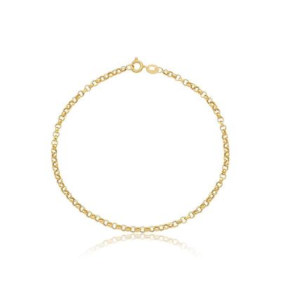 Pulseira Malha Elo Portugues em Ouro Amarelo 18k - 18 cm
