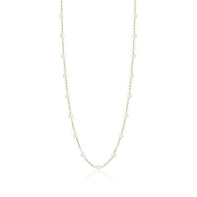 Colar Pérolas em Ouro Amarelo 18k - 45 cm