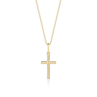 Pingente Cruz em Prata 925 com Banho de Ouro Amarelo 18k