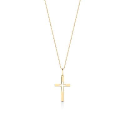 Pingente Cruz Vazada em Ouro Amarelo 18k